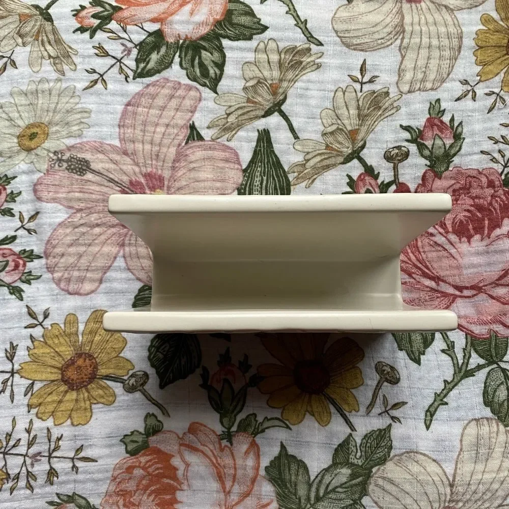 Threshold Cream Geometrical Design Stoneware Napkin Holder